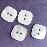 Square White Pearl Shell 11/16"  Buttons, Pack of 5. #BN658