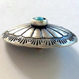 Blue Bead Star, 1" Oval w. 'Turquoise' Concho Button #SW-15