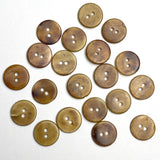 Semi-Clear Sarsaparilla Honey Brown Shell Button, 9/16", TWENTY for $8.25  #KB906