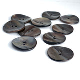 Brown / Espresso-Black Shiny Natural Mussel Shell Button, 7/8", TEN for $8.00  #KB907