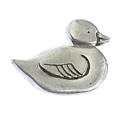 Pewter Duck Button 7/8" Made in USA