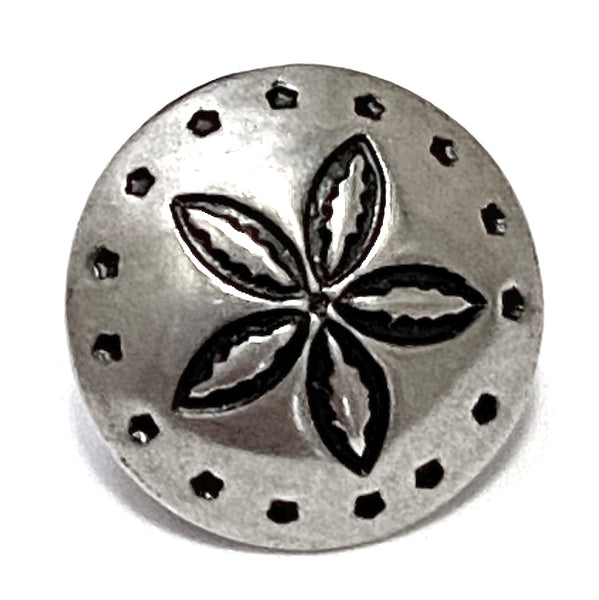 Re-Stocked, Southwest Skyrocket Flower 1/2" Shank Back Nickel Silver Button #SW-80