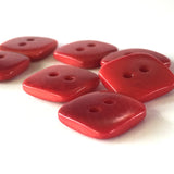 Red Satin Corozo Tagua 2-Hole Square 1/2" Button  #608