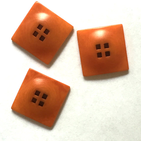 Dark Orange Square Corozo/Tagua "Five Squares Flat Pillow",  9/16" or 11/16"