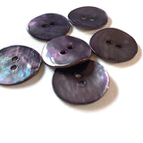Dark Chocolate/Gray Iridescent Shiny Agoya Shell  3/4" Button  #1228