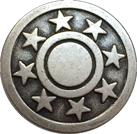 Metal button with star size 24 - 15mm - 50pcs