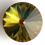 Swarovski Crystal Button, Tabac Green, 5/8" 15mm,  #SC1406