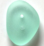 Seafoam Green Tumbled Silky Glass "Seaglass" Button,  1/2" - 3/4"