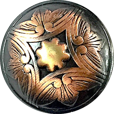 Copper 'Santa Barbara' Domed Carved Leaf, 11/16" Smaller Size, Shank Back #2065