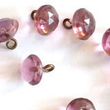 SALE Purple Amethyst-Color Clear Vintage Buttons, Faceted Glass 3/8" # GL305