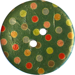 Green Coconut with Colorful Dots 7/8"  #1065