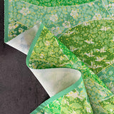 SALE Spring Green Chirimen Crepe Kimono Silk Piece, 7" x 80"