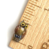 Owl Button, Tiny Metal 1/2" Artisan Button by Susan Clarke