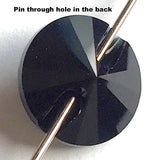 Swarovski Jet Black Crystal Button, Faceted, Round 3/8" 10mm