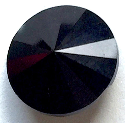 Swarovski Jet Black Crystal Button, Faceted, Round 5/8"  14mm