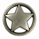 Texas Star/Western Star Silver 13/16" Concho button   # SWC-4