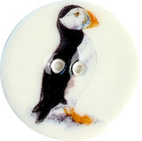 Puffin Porcelain Button 1-1/8" 2-hole, Handmade