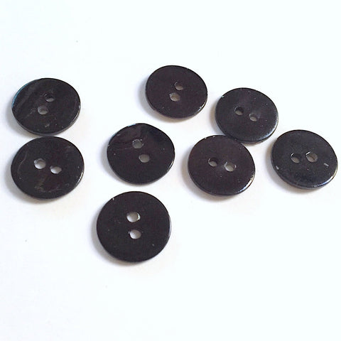 Rustic Wooden Buttons, 2 Hole Dark Rim Olive Wood, 7 Sizes, Pack of 6 to 12  