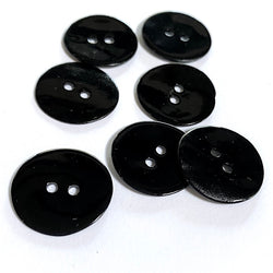 Black 5/8" Shiny Agoya Shell Button, 15mm, Pack of 8  #SK-1226