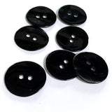 Black 3/4" Shiny Agoya Shell Button,  2-hole, #1225