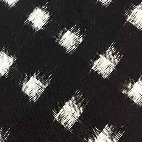 Black/White Ikat Blocks Cotton Handloom, By the Yard  #CHL-119