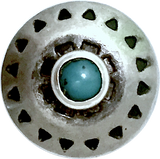Blue Bead Mountain Concho Button w. 'Turquoise'  5/8" #SW-36