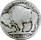 Authentic Buffalo Nickel Coin Button Shank Back,  7/8" USA  #SW-31