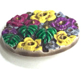 LAST ONES, Purple/Yellow Daffodils Art Button, 1-1/8" by Susan Clarke