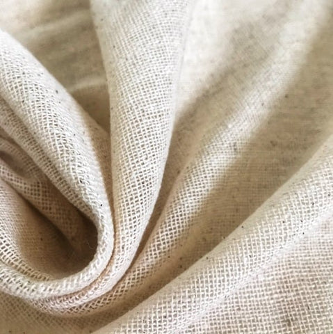 Handwoven Natural Mid-Weight Cotton Khadi from Bangladesh, by the Yard #HL003