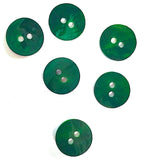 1/2" Green Shell Button, Dark Emerald Pearl 2-hole Pack of TEN   #190-D