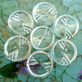 Crystal Pie 9/16" / 14mm Vintage Glass Buttons, Pack of 11, #OT-119