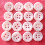 Vintage White Milk Glass 4-Hole Buttons 10mm / 3/8"  Pack of 8  #OT-123