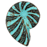 Turquoise copper patina nautilus shell button 3/4" Buttonbird