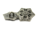 Silver & Black Snowflake Button 3/4"  #SWC-49