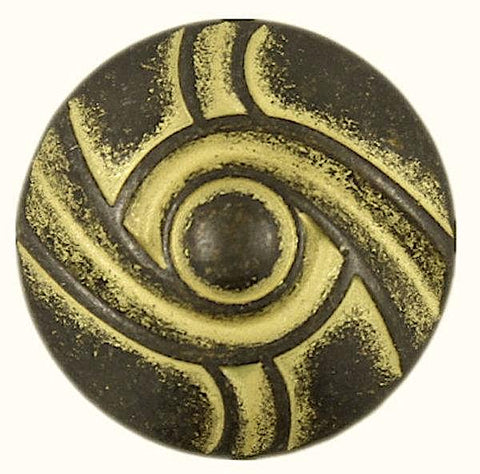 Mustard Shell Button Mustard Yellow / Gunmetal Button 11/16