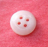 Vintage White Milk Glass 4-Hole Buttons 10mm / 3/8"  Pack of 8  #OT-123