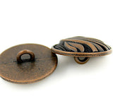 Copper/Black Wave Form Metal Button 3/4" Shank Back  #SWC-61
