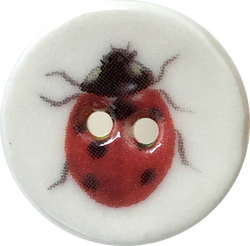 Ladybug 7/8" Artisan Porcelain Button