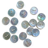 Re-Stocked, 11/16" Light Blue Pearl Shell 2-hole 18mm, Per Button, #962-D