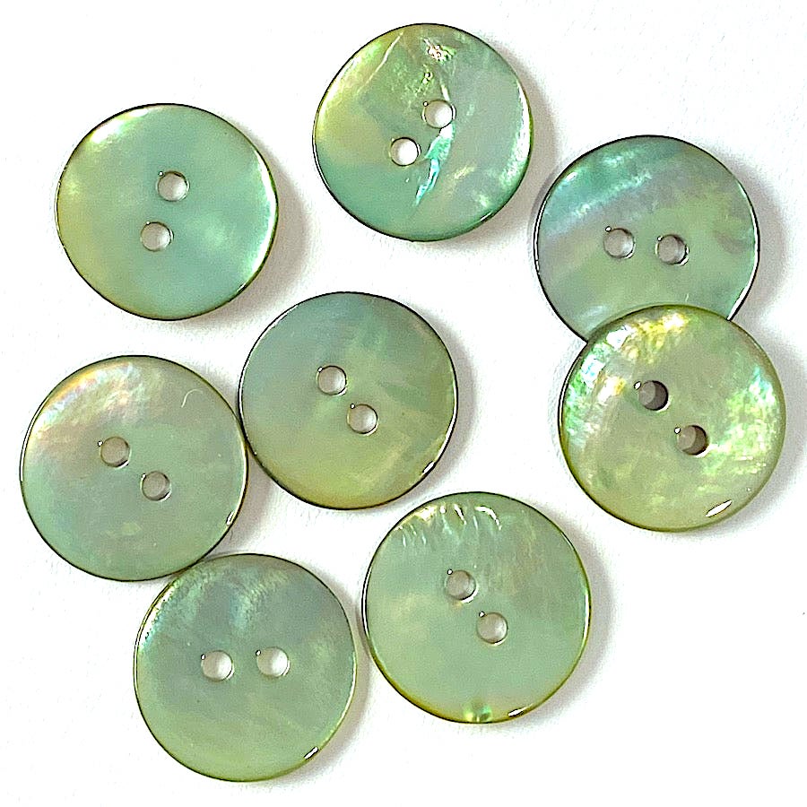 Light Green Shiny Agoya Shell 3/4" 2-hole Button, Pack of 5 for $7.00 ...