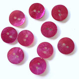 Dark Pink 1/2" Magenta Pearl Shell 2-hole Button, 6 for $5.20   #189