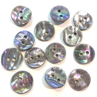 Last Ones, Dancing Platinum Rainbow Shell 1/2" Buttons, 2-Hole Pack of 12   #23-620
