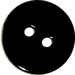 Black 3/4" Shiny Agoya Shell Button,  2-hole, #1225