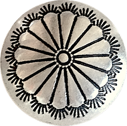 Small Sunflower Southwest Button 1/2" Nickel Silver,  #SW-51