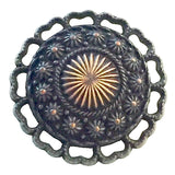 Black 'Antique' Spanish Lace Metal Button 15/16"   Item #SK-941