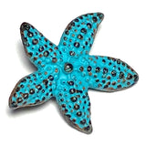 Turquoise Starfish Sea Star Button, Green Patina 3/4"   #SWC-46