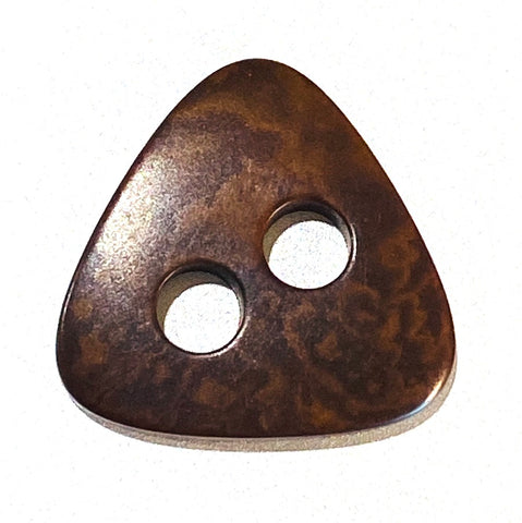 SALE $1.10 each, Brown Triangle Button Corozo/Tagua 7/8" Item #432