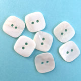Square White Pearl Shell 11/16"  Buttons, Pack of 5. #BN658