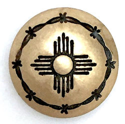Southwest Zia Sun Symbol, Brass with Barbed Wire 5/8"   # SW-44