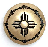 Southwest Zia Sun Symbol, Brass with Barbed Wire 5/8"   # SW-44